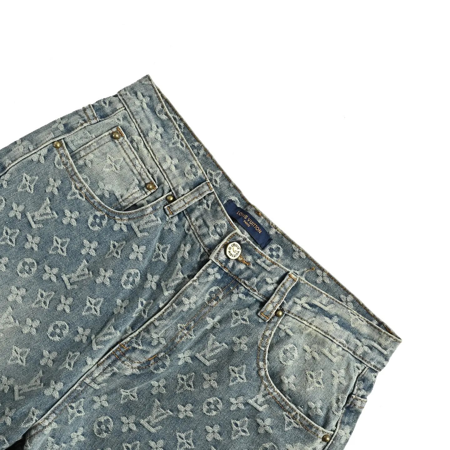 Louis Vuitton/Louis Vuitton old flower all over printed jacquard jeans
